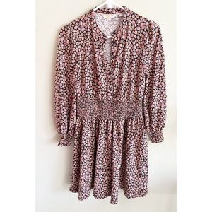 Boden brown/blue floral patterned jersey dress sz 6